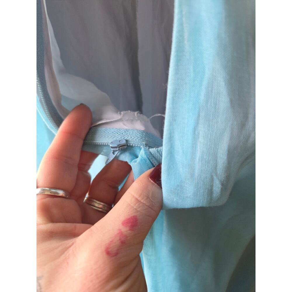 Vintage Lorrie Deb Dress Union Made In USA 1960's Womens Size 5/6 Robin Egg Blue - Picture 6 of 9